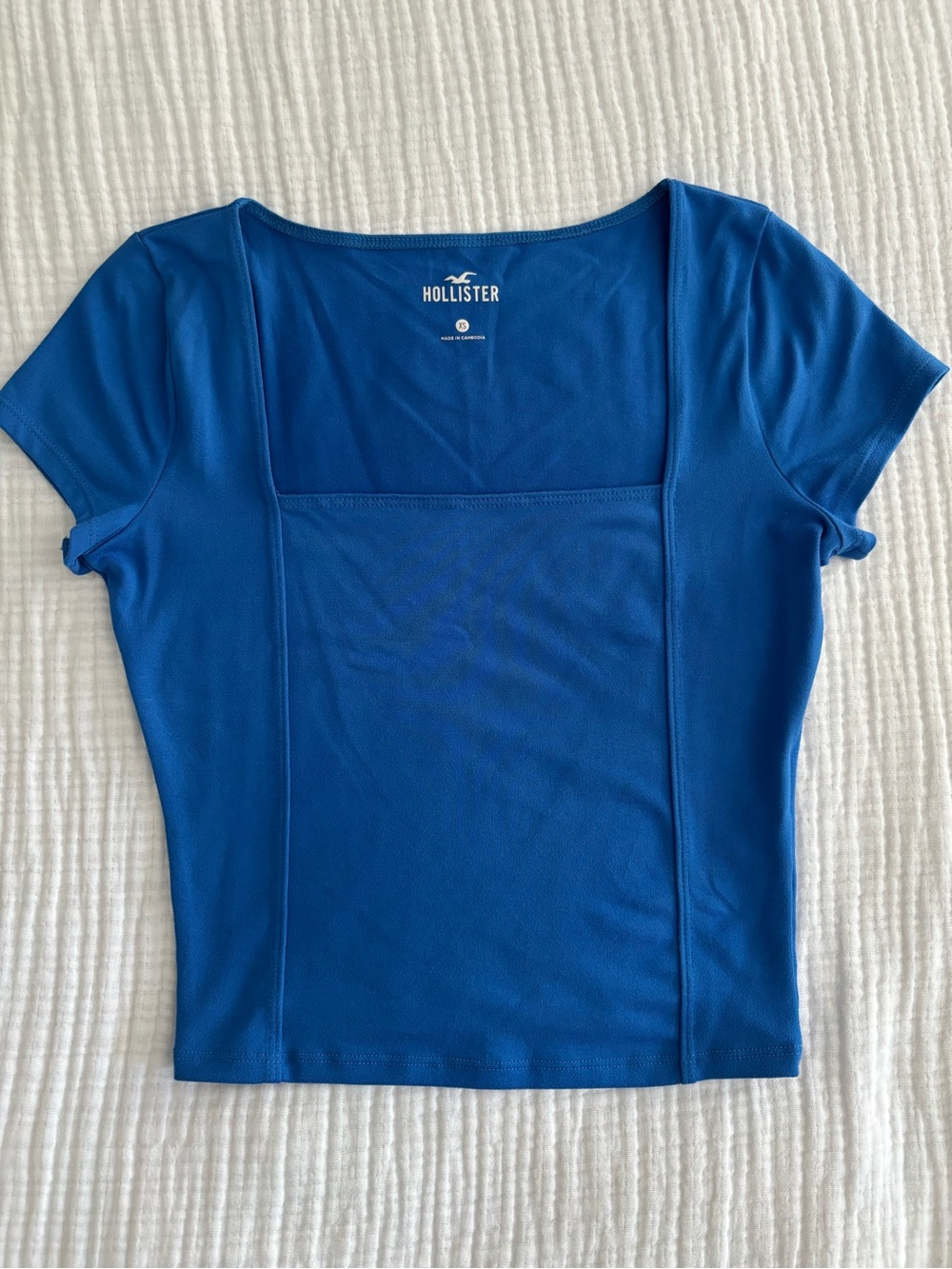 Hollister Royal Blue Square-Neck Short Sleeve Baby Tee